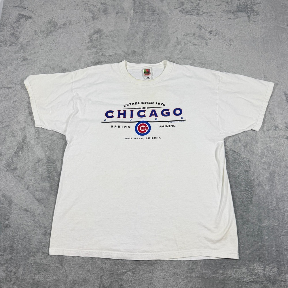 Vintage Mens XXL T-Shirt Chicago Cubs 2002 Spring Training Mesa AZ White